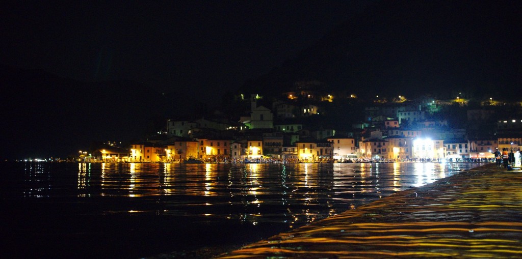 Monte Isola from the Floating Piers by night