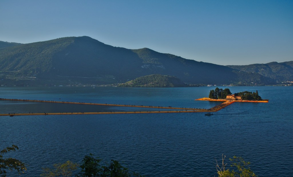 Sunrise over San Paolo Island and the Floating Piers